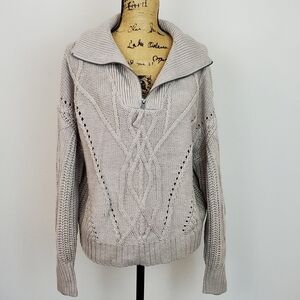 Skull Cashmere Lyndsay Cable Half Zip Sweater Sz M